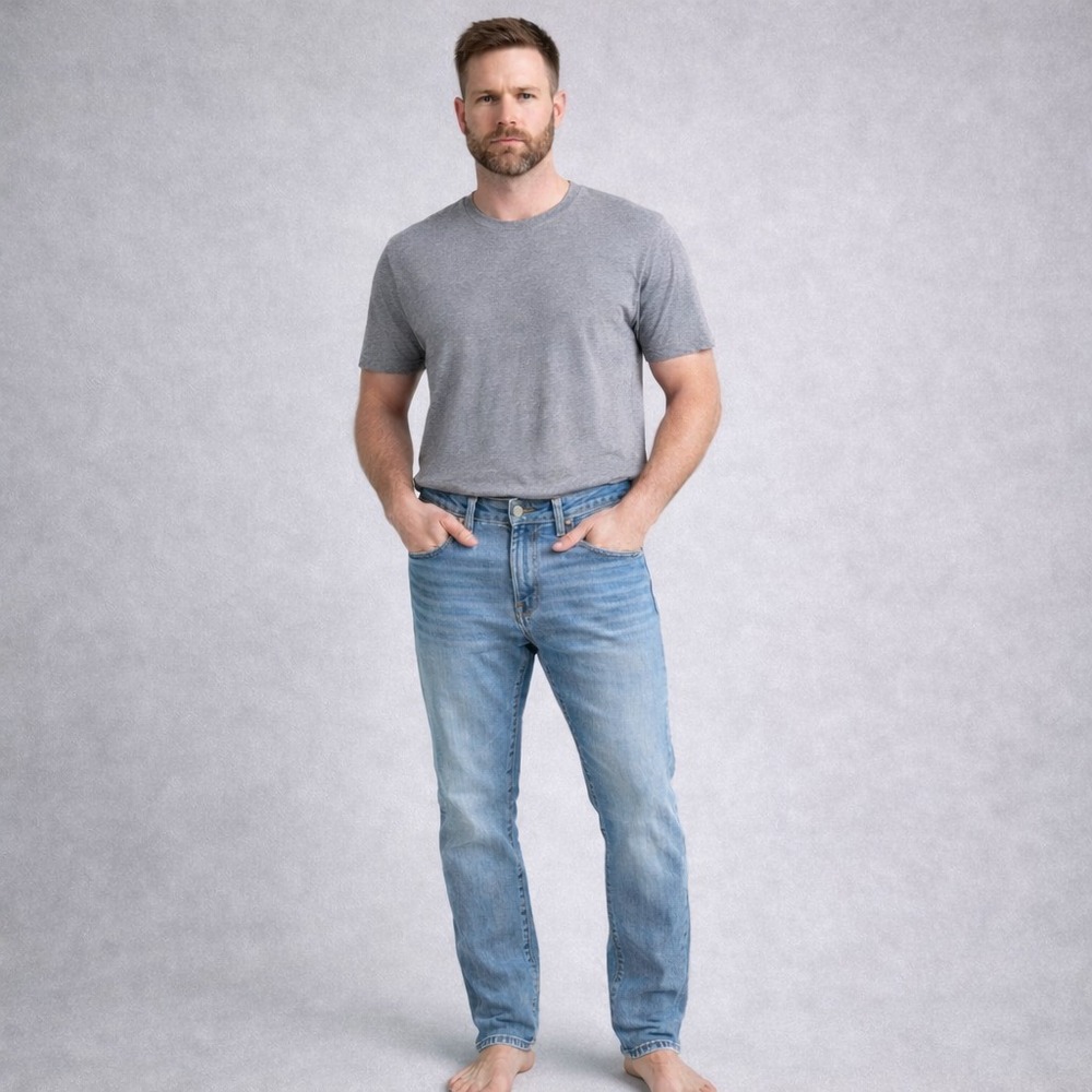 The Normal Brand Normal Jeans Mens 30x30 Slim Light Wash Whisker‎ Casual Stretch